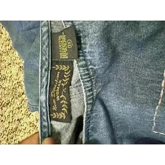 Vintage 90's Denim Dress Long Embroidered Floral Print Women's 1X - Picture 4 of 4